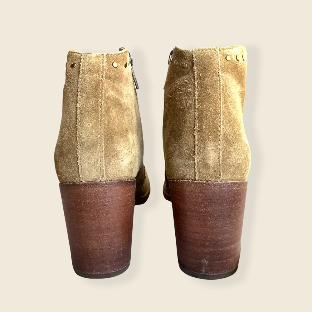 Frye Nora Stud Genuine Suede Zip Ankle Booties - Picture 12 of 15